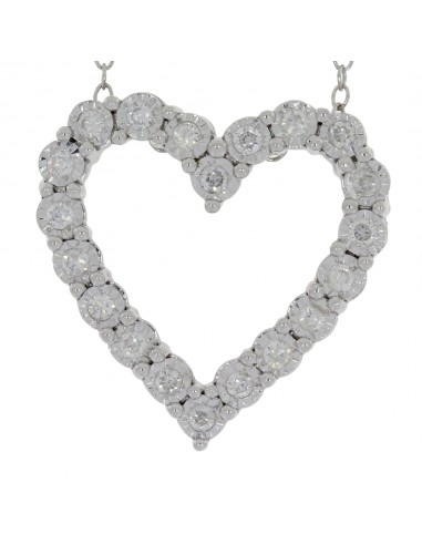 .25ct Diamond Heart Love Pendant Sterling Silver en ligne des produits 