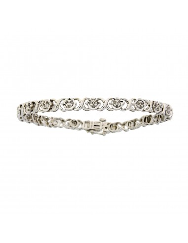 Natural .25ct Diamond Tennis Bracelet Sterling Silver online