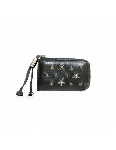 JIMMY CHOO coin case studs star purse black ladies mens leather pas cher chine