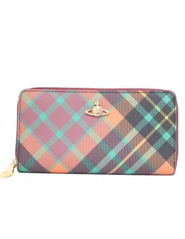 Vivienne Westwood Long Wallet Multicolor Check Women's Leather Livraison rapide