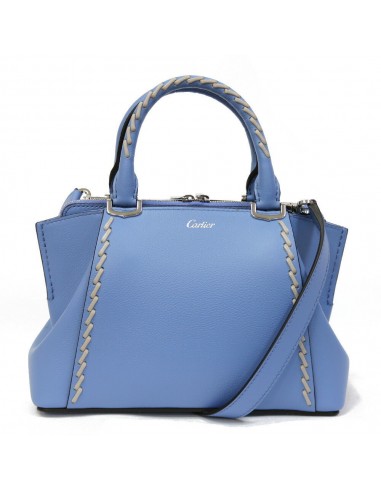 CARTIER Cartier Shoulder Bag 2way Handbag C de Mini Model Leather L1002070 Blue Womens Mens d'Europe débarque