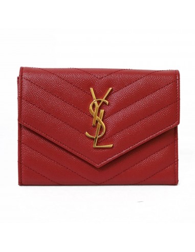 YVES SAINT LAURENT Passport Case Monogram Red Ladies Leather de votre